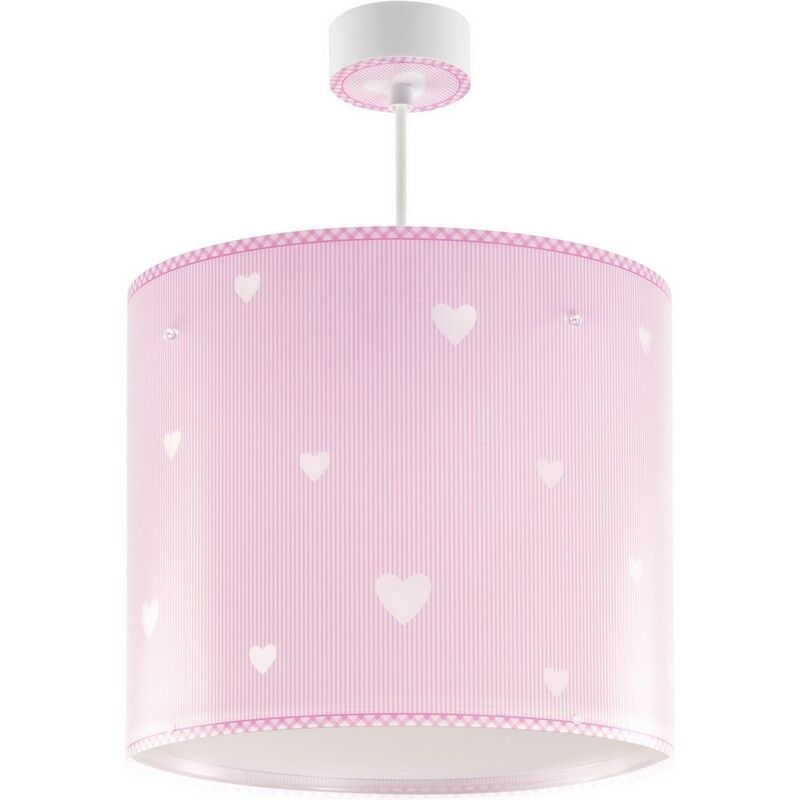Pink kids pendant light plastic, Hearts
