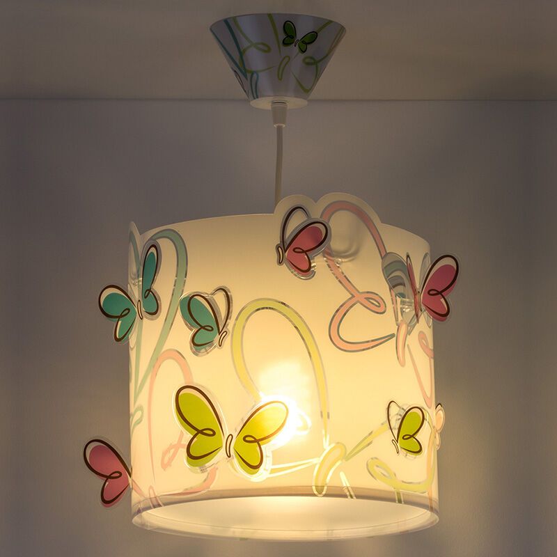 Blue kids pendant light plastic, Butterfly