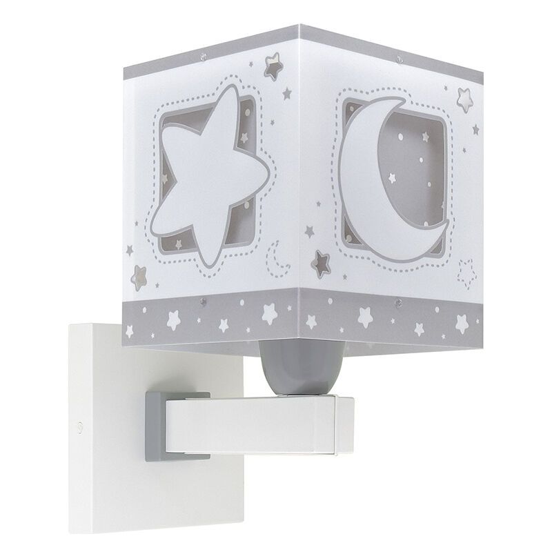 Grey children's wall light plastic, Moonlight