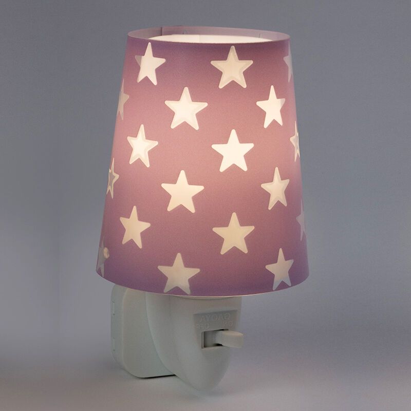 Purple kid's night light plastic, Stars