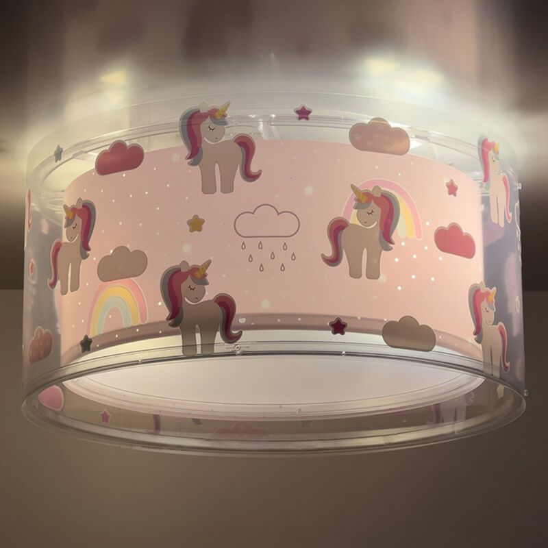 Pink children's ceiling light plastic, Unicorn Pink children's ceiling light plastic, Unicorn