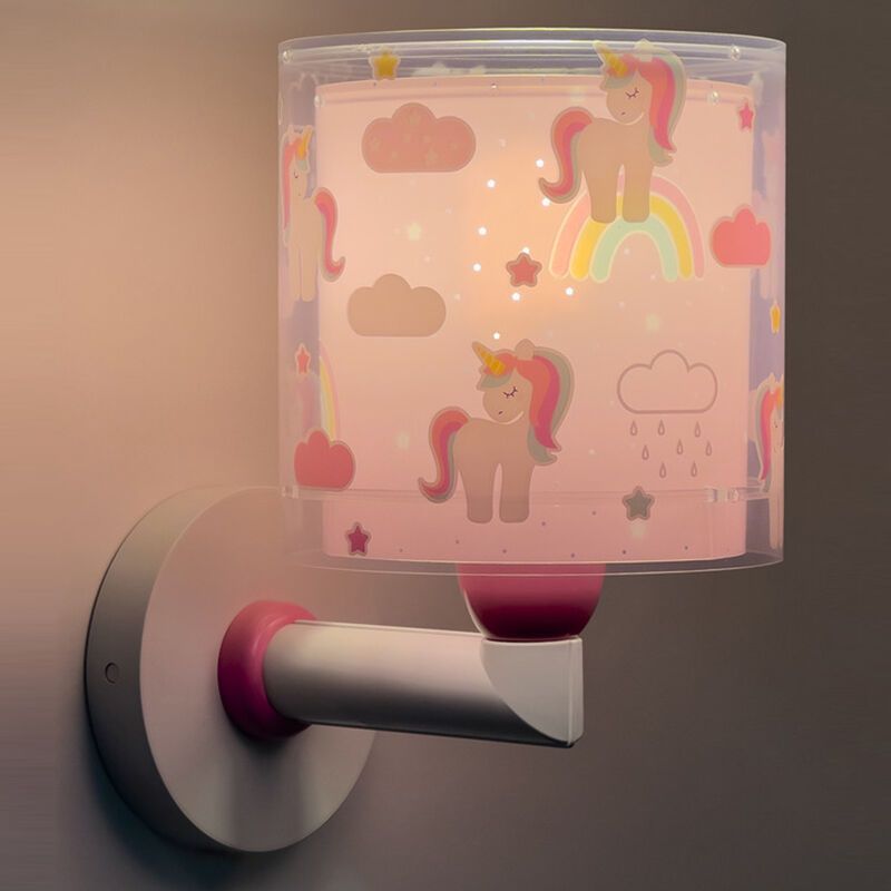 Pink children's wall light plastic, Unicorn Pink children's wall light plastic, Unicorn