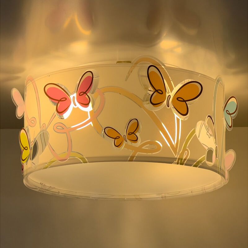 Multicoloured children's ceiling light plastic, Butterfly