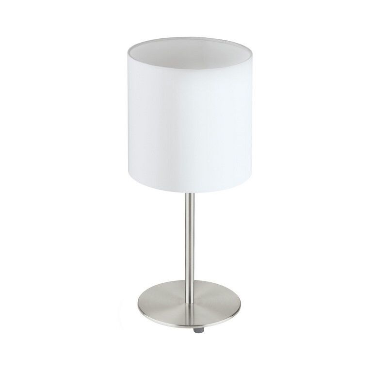 White modern table lamp fabric, Abano, with switch White modern table lamp fabric, Abano, with switch