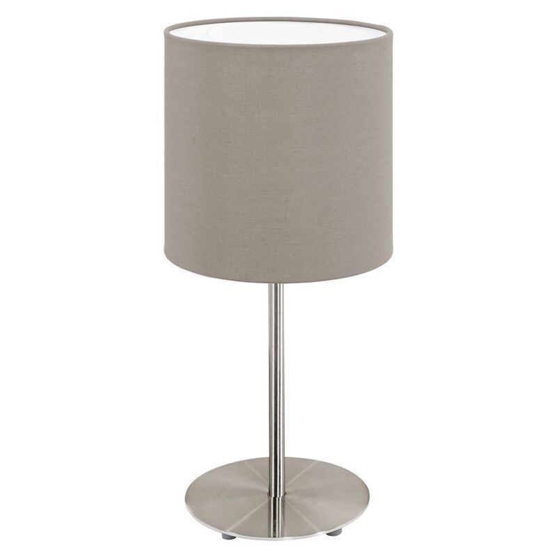 Taupe modern table lamp fabric, Abano, with switch