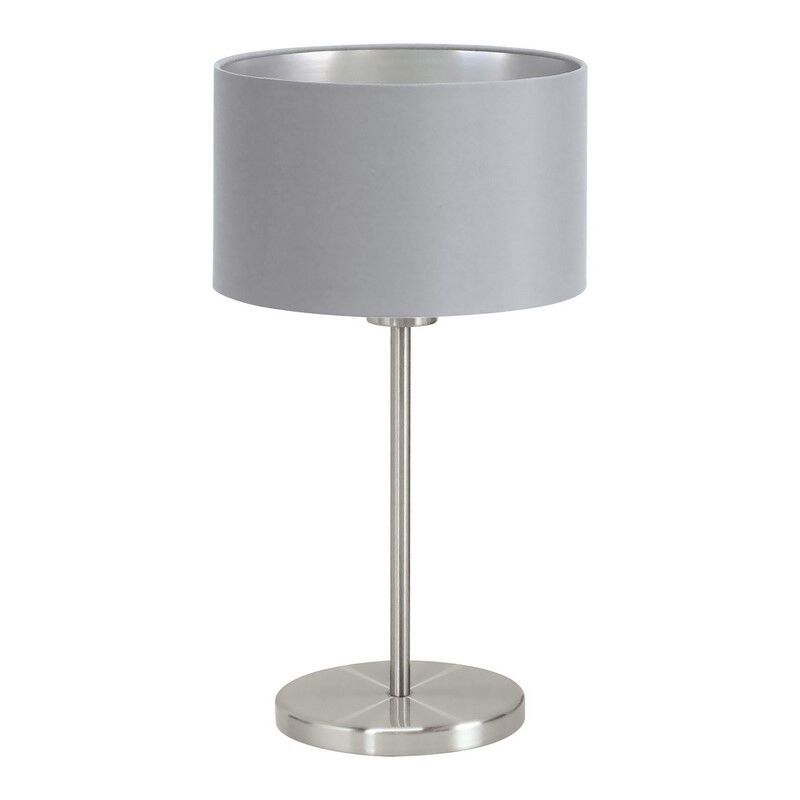 Grey modern table lamp fabric, Terme, with switch
