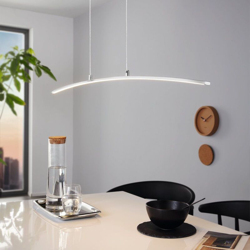 Chrome modern pendant light aluminium, Arantxa, 14W, 3000K LED