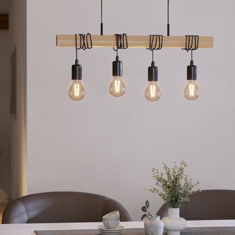 Wood pendant light brown, Anton