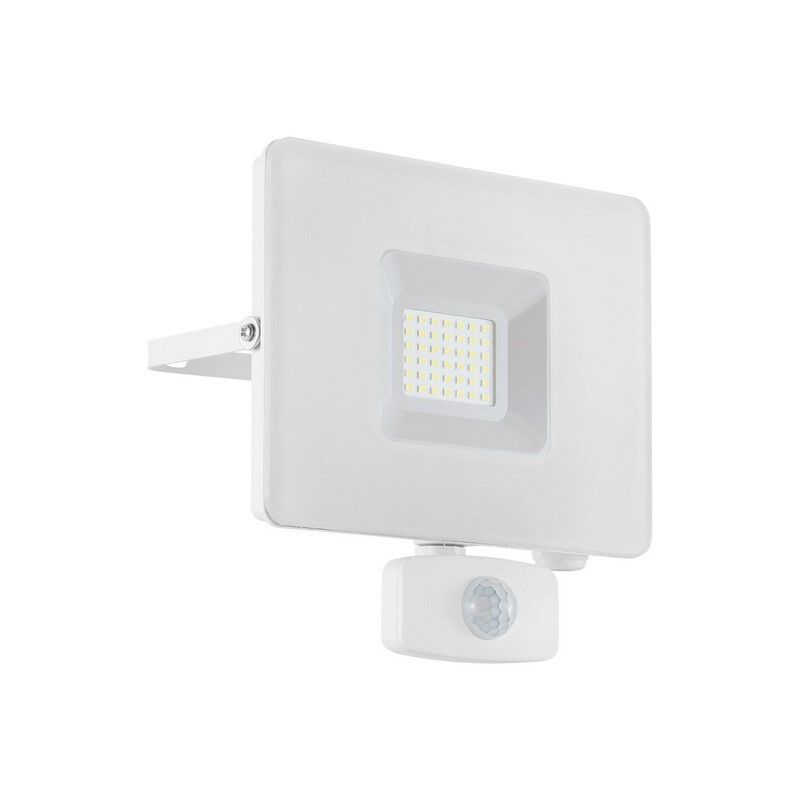 White outdoor wall light with motion sensor aluminium, Joey, IP44