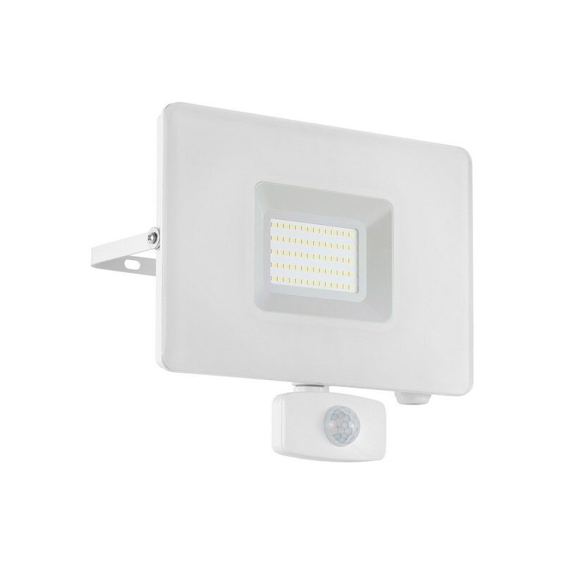 White outdoor wall light with motion sensor aluminium, Joey, IP44