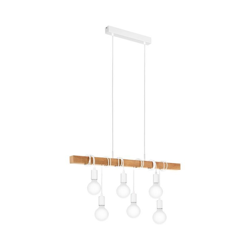 Wood pendant light white, Anton