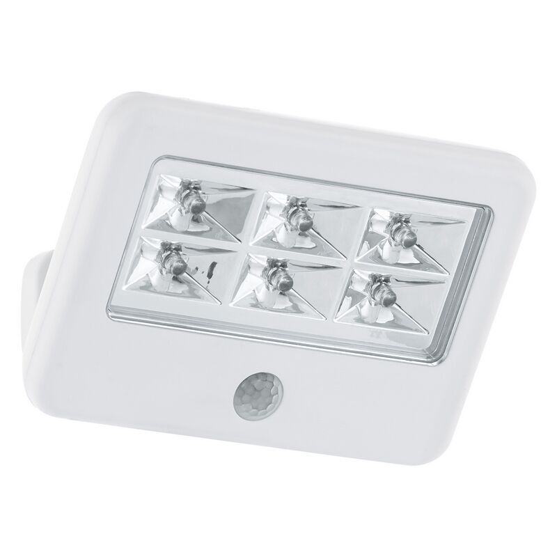 White outdoor wall light with motion sensor plastic, Patricia, 0,5W, 4000K LED, IP54