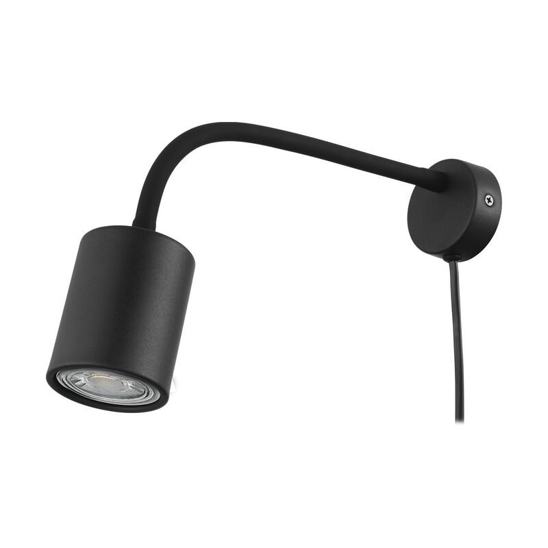 Black modern ceiling spotlight steel, Samiha, with switch
