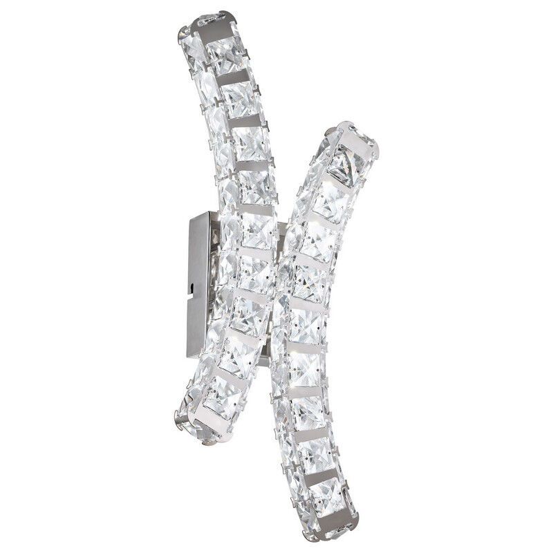 Chrome design wall light crystal, Dirk, 12W, 4000K LED