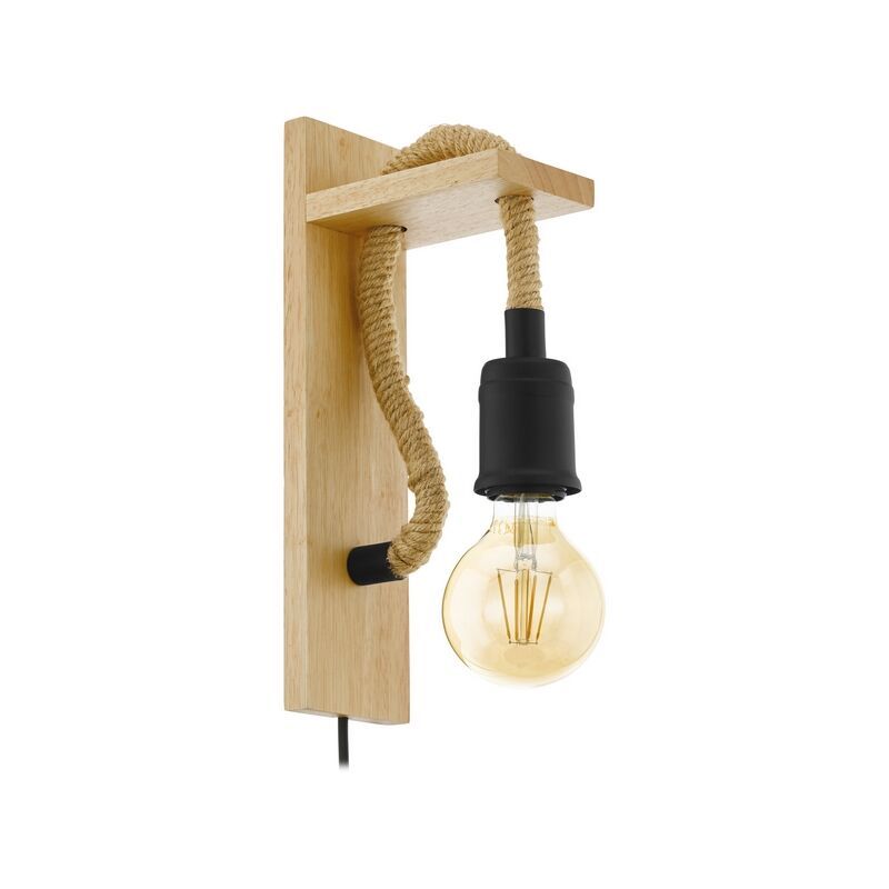 Wood wall light brown, Simeon, with switch