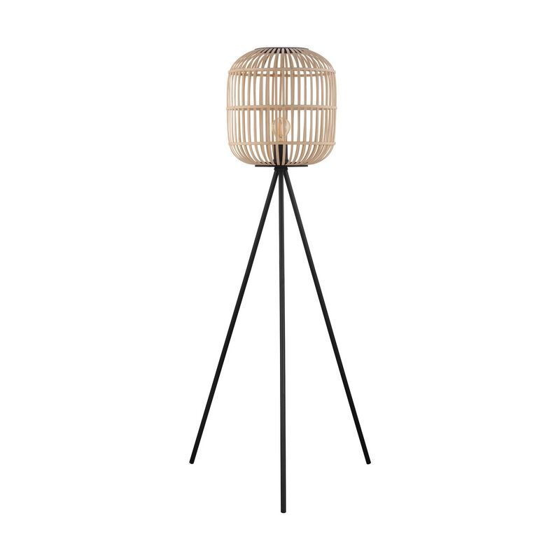 Black rustic tripod floor lamp steel, Ankie, with switch