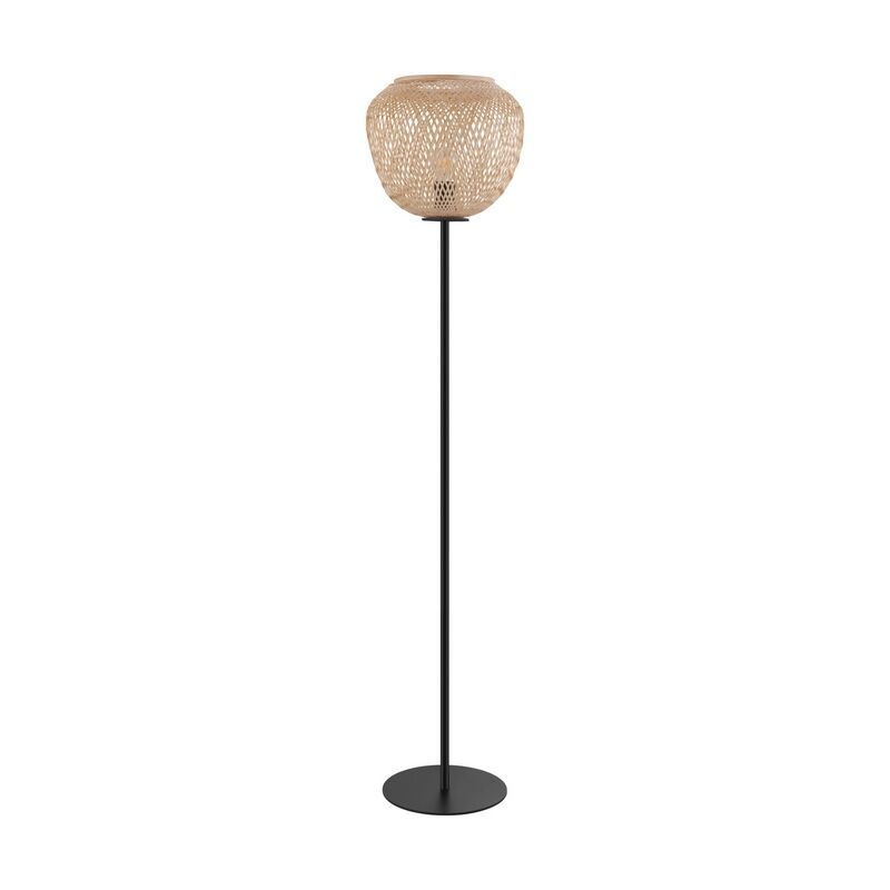 Wood floor lamp black, Nicole, with switch Wood floor lamp black, Nicole, with switch