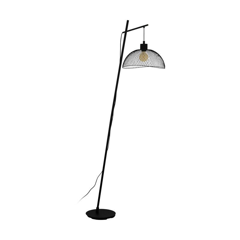 Black industrial floor lamp steel, Ritish, with switch