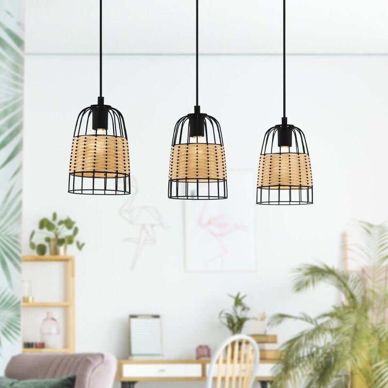 Rattan pendant light brown, Guillaume