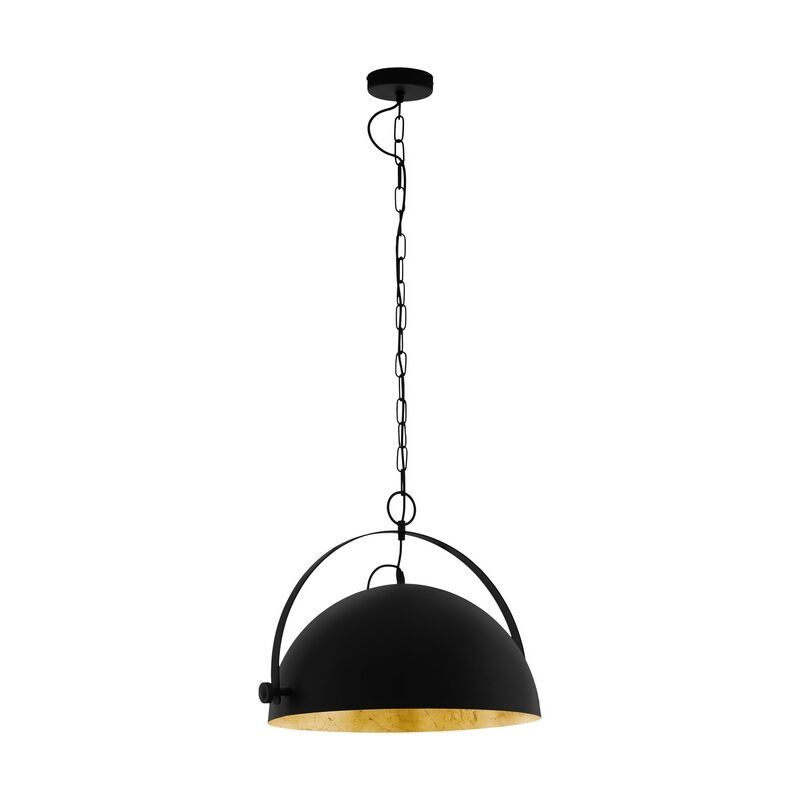 Black industrial dome pendant light steel, Nickolas
