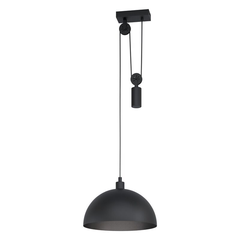 Black industrial pendant light steel, Yvette