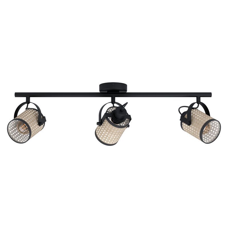 Black rustic ceiling spotlight steel, Tjesse