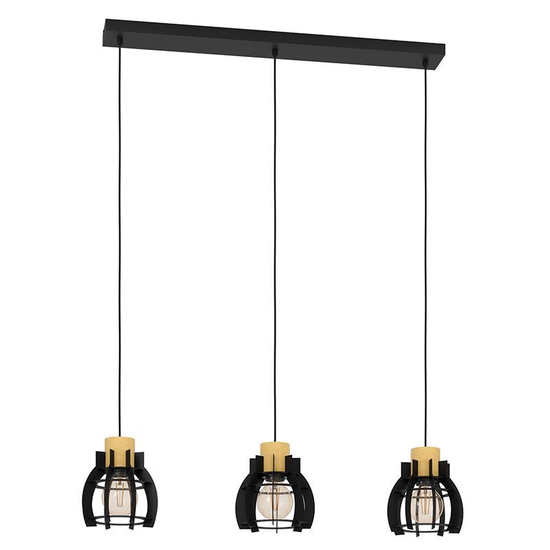 Black retro pendant light aluminium, Redouan