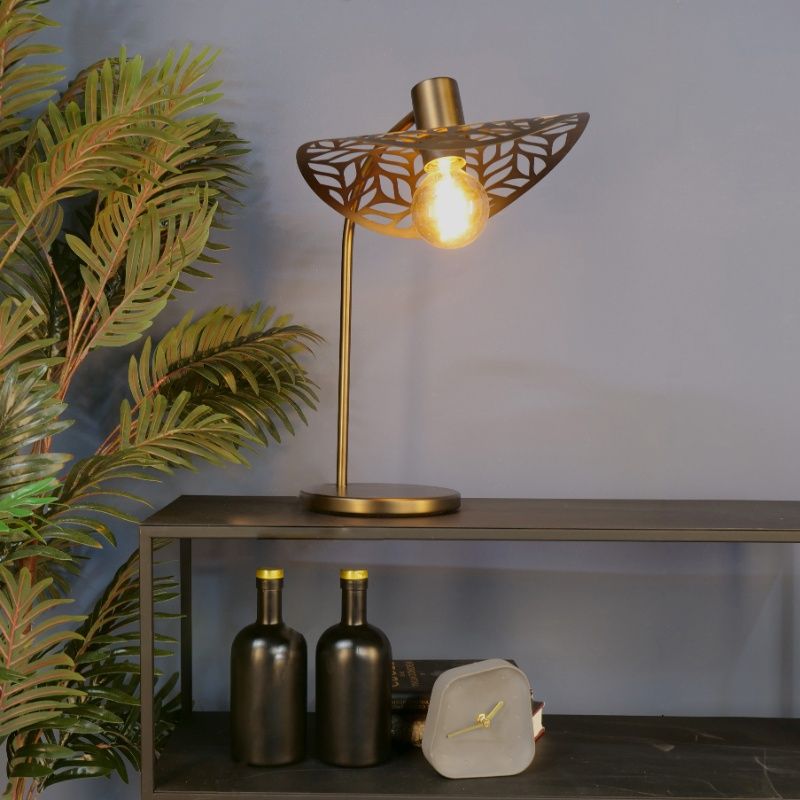 Bronze vintage table lamp steel, Suraj, with switch Bronze vintage table lamp steel, Suraj, with switch