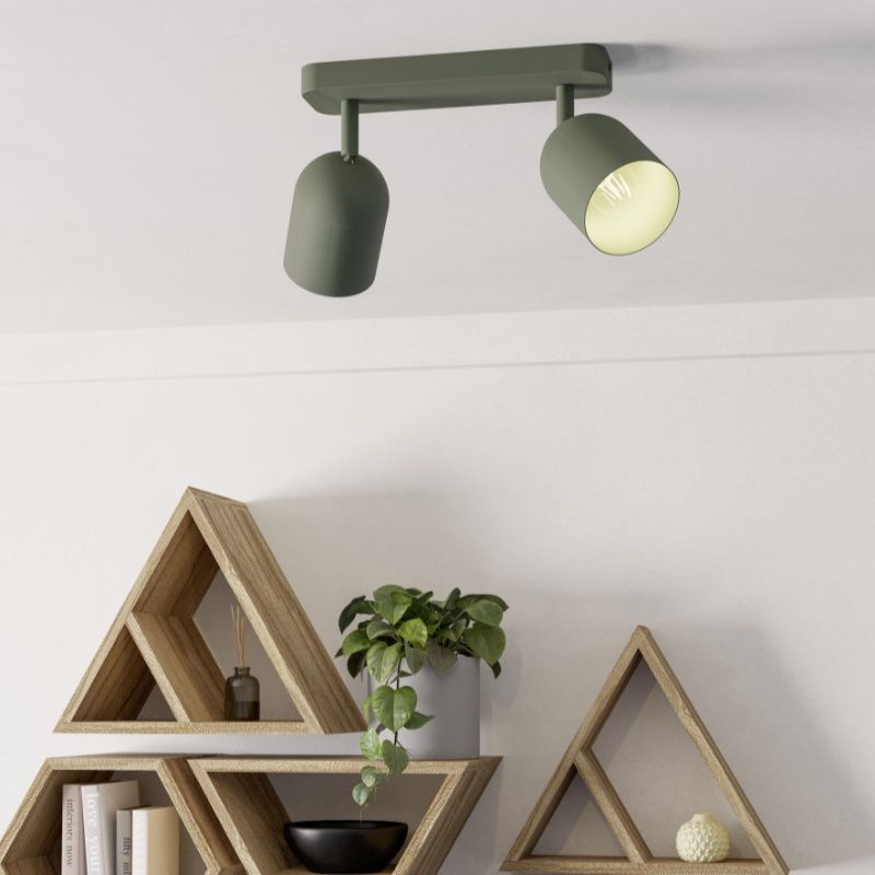 Green vintage ceiling light steel, Tjitte