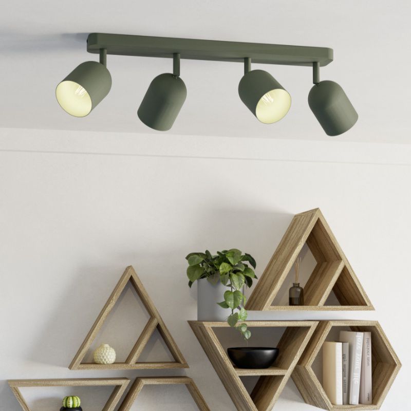 Green vintage ceiling light steel, Tjitte
