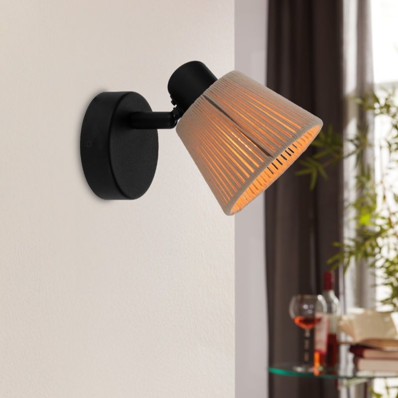 Cream rustic wall spotlight fabric, Serah Cream rustic wall spotlight fabric, Serah