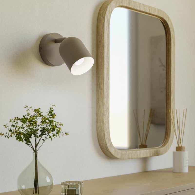 Brown vintage wall spotlight steel, Tjitte