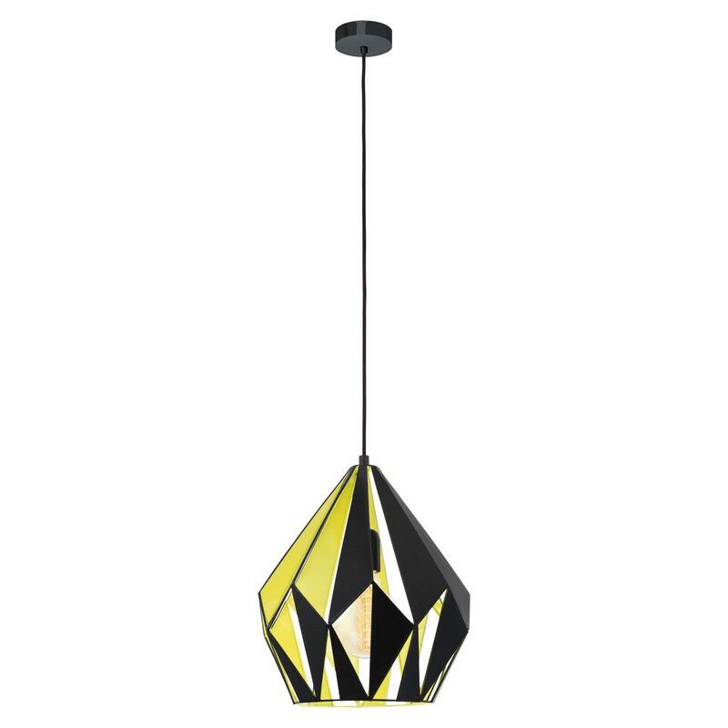 Black retro pendant light metal, Acri