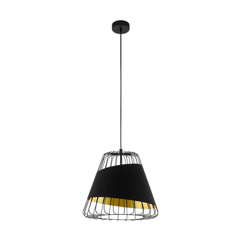 Black retro pendant light metal, Joost