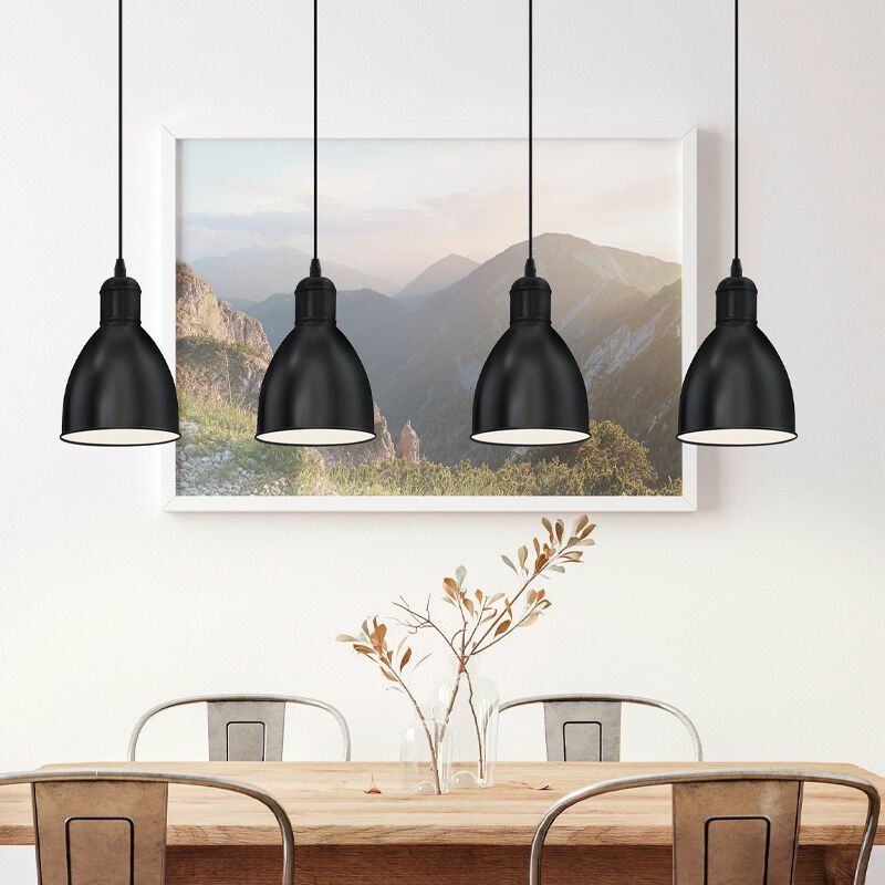 Black industrial pendant light metal, Lavinio