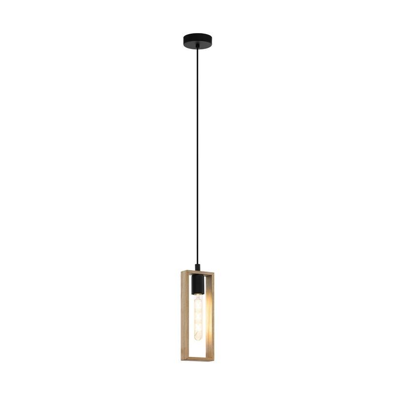 Wood pendant light brown, Elroy