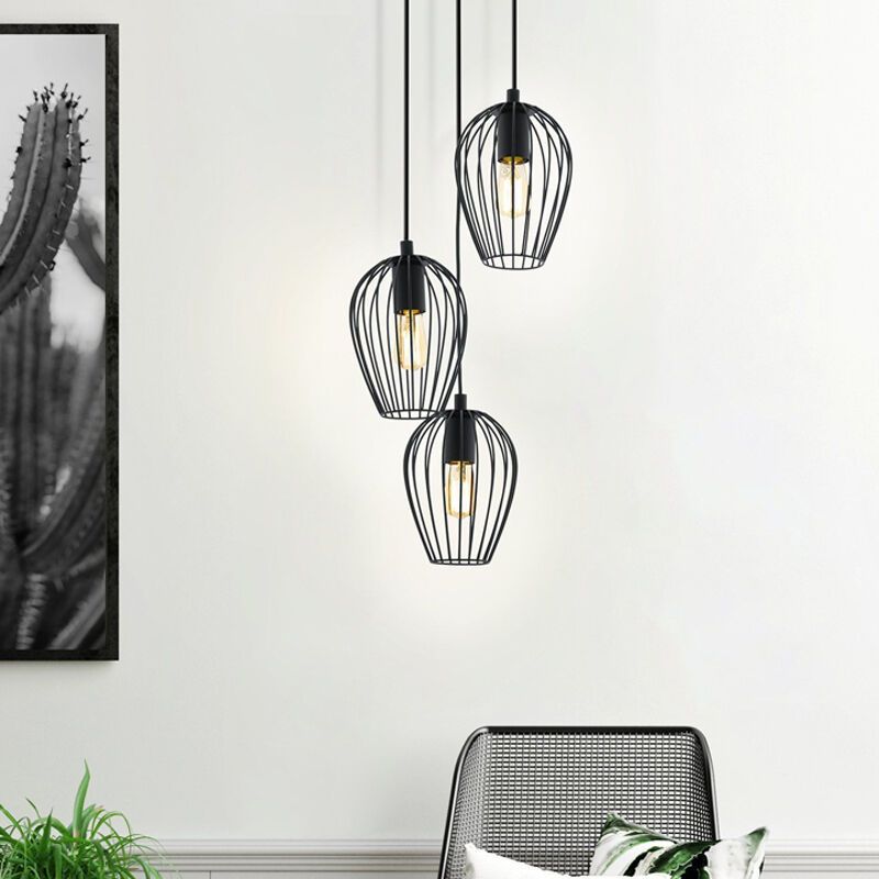 Black industrial pendant light metal, Kitana