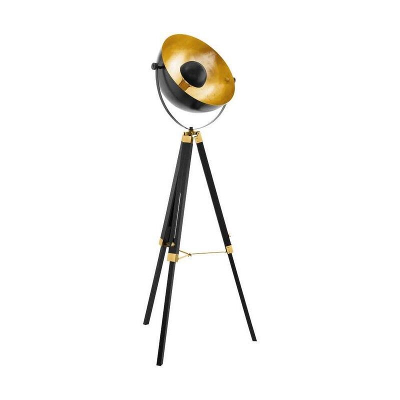 Black modern tripod floor lamp steel, Nickolas, with switch Black modern tripod floor lamp steel, Nickolas, with switch