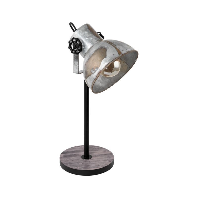 Wood table lamp brown, Angelina, with switch