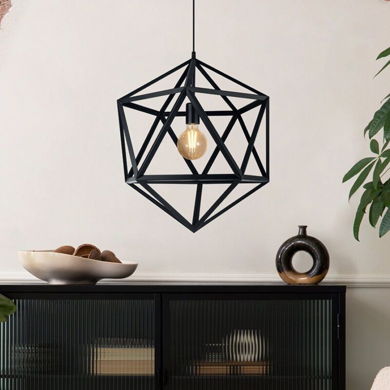 Black industrial pendant light metal, Agnita Black industrial pendant light metal, Agnita