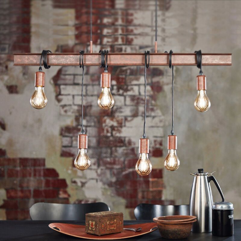 Brown rustic pendant light steel, Anton Brown rustic pendant light steel, Anton