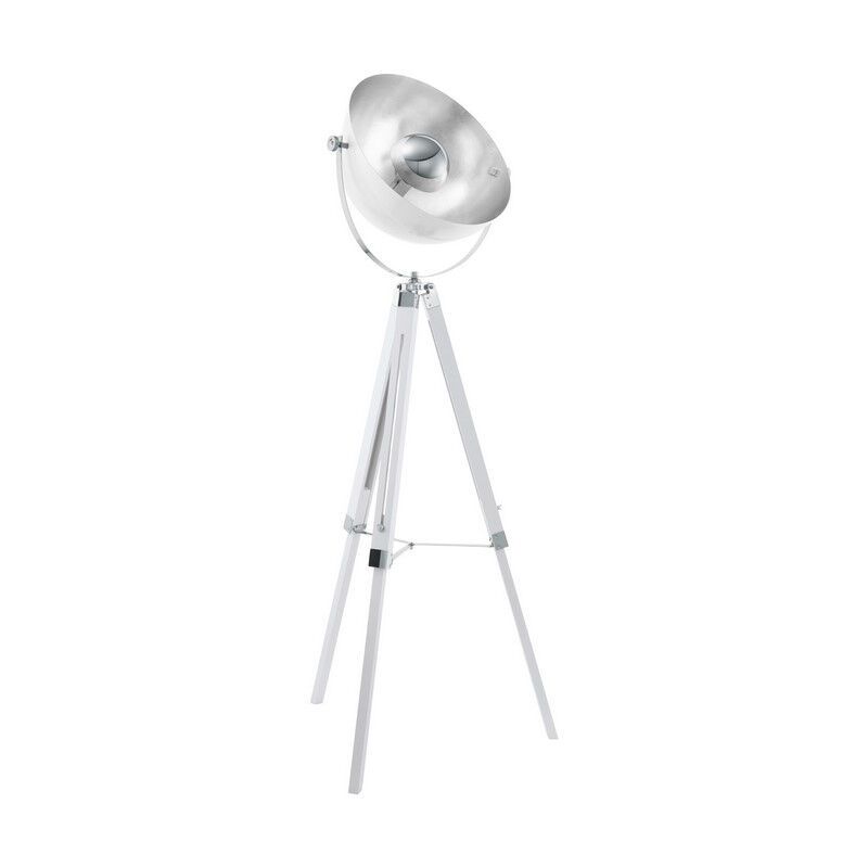 White industrial tripod floor lamp steel, Nickolas, with switch White industrial tripod floor lamp steel, Nickolas, with switch