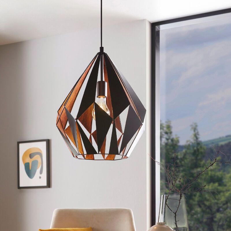 Black modern pendant light metal, Acri