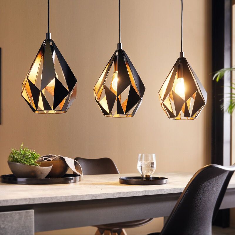 Black modern pendant light metal, Acri