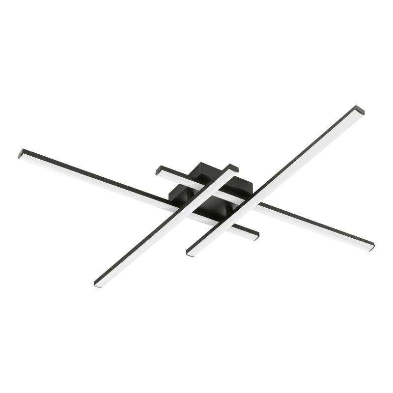 Black design flush ceiling light plastic, Vidya, 20W, 4000K LED, 3-step dimmable