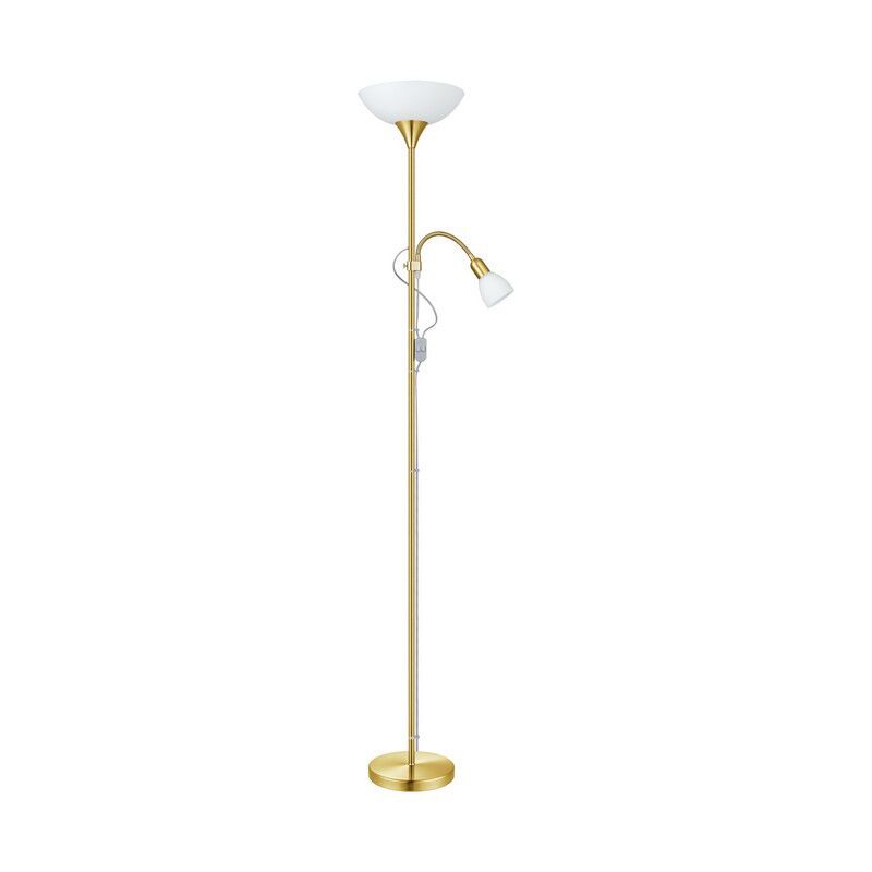 Golden reading floor lamp plastic, Burgo, with switch Golden reading floor lamp plastic, Burgo, with switch