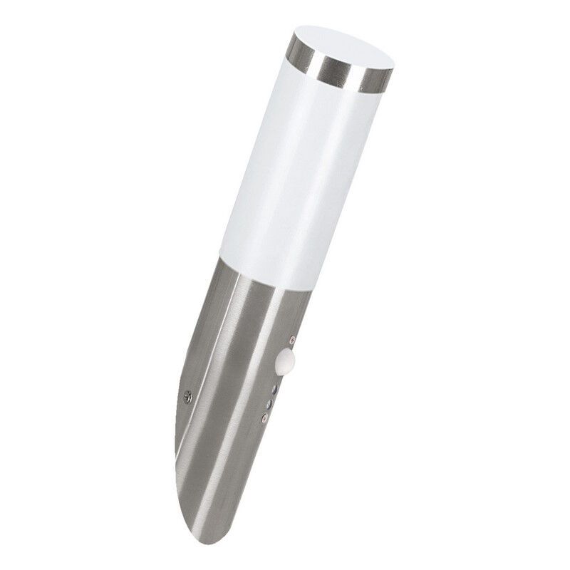 Silver outdoor wall light with motion sensor plastic, Carlein, IP44 Silver outdoor wall light with motion sensor plastic, Carlein, IP44