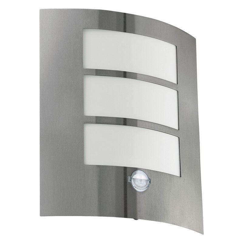 Silver outdoor wall light with motion sensor plastic, Elyana, IP44 Silver outdoor wall light with motion sensor plastic, Elyana, IP44