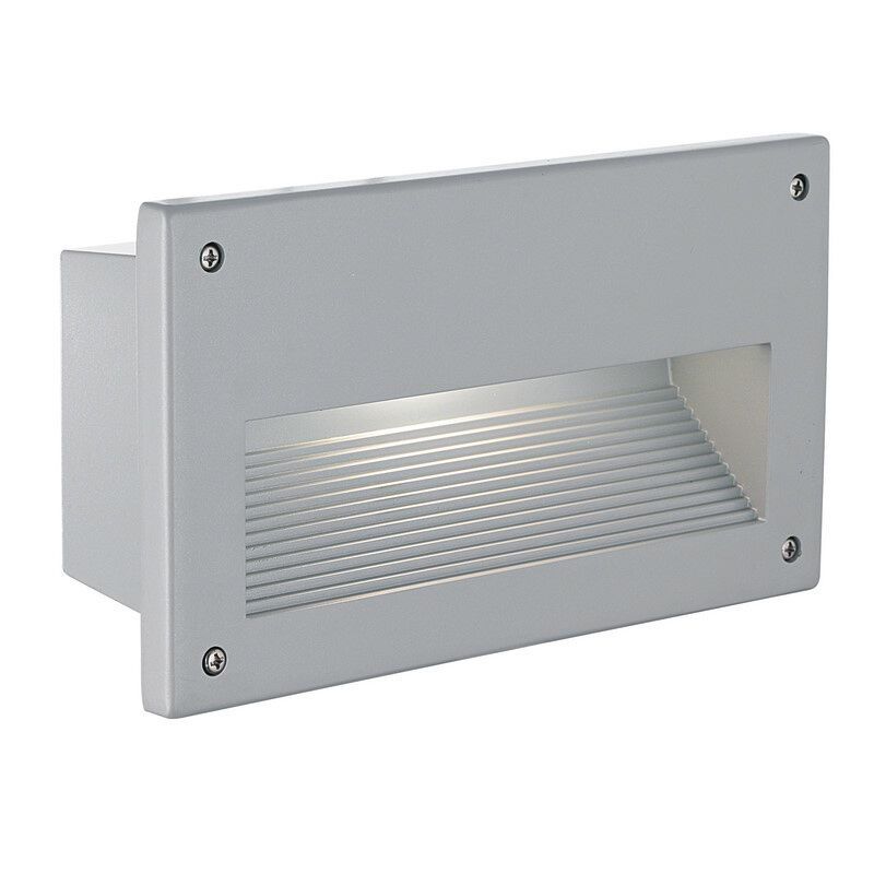 White recessed outdoor wall light aluminium, Anke, IP44