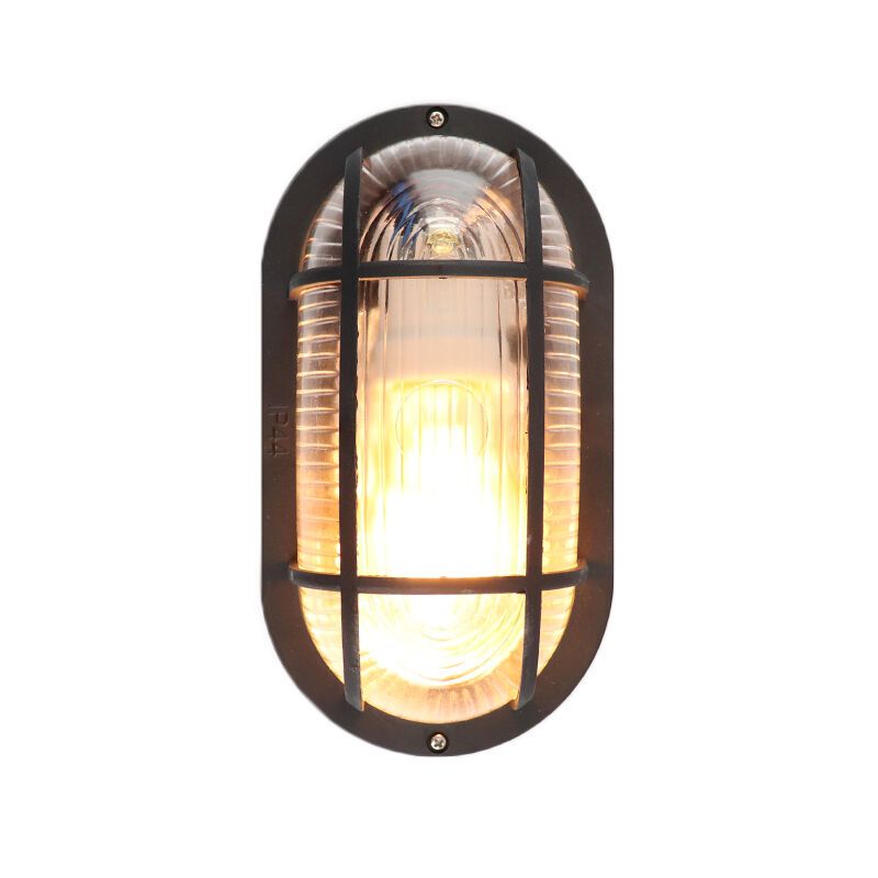 Black rustic outdoor light glass, Eva Lynn, IP44 Black rustic outdoor light glass, Eva Lynn, IP44